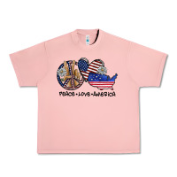 Salmon peace love america Urban Heavy Tee - SublimationCraftShop