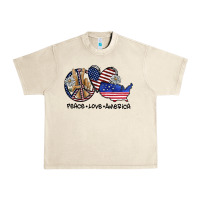 Sandshell peace love america Urban Heavy Tee - SublimationCraftShop