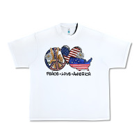 White peace love america Urban Heavy Tee - SublimationCraftShop