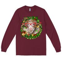 Burgundy Christmas merino Long Sleeve Tee - BarkalooDesign