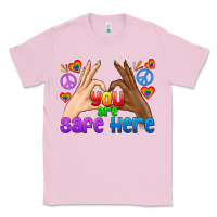 Bubblegum Pink LGBTQ+ You Are Safe Here Classic Tee - BundleAndBundleShop