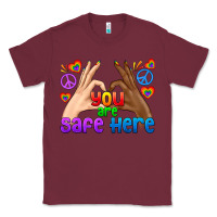Burgundy LGBTQ+ You Are Safe Here Classic Tee - BundleAndBundleShop