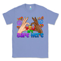 Colony Blue LGBTQ+ You Are Safe Here Classic Tee - BundleAndBundleShop