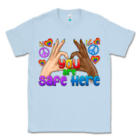 Dusty Blue LGBTQ+ You Are Safe Here Classic Tee - BundleAndBundleShop