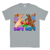 Heather Grey LGBTQ+ You Are Safe Here Classic Tee - BundleAndBundleShop