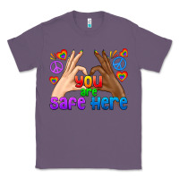 Lavender LGBTQ+ You Are Safe Here Classic Tee - BundleAndBundleShop