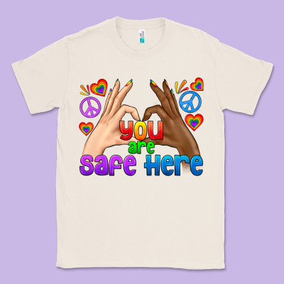 Lgbtq+ You Are Safe Here Classic Tee Designed By Bundleandbundleshop