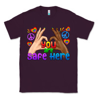 Plum LGBTQ+ You Are Safe Here Classic Tee - BundleAndBundleShop