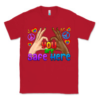 Red LGBTQ+ You Are Safe Here Classic Tee - BundleAndBundleShop