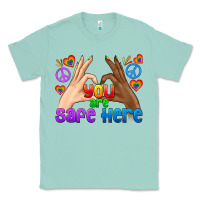 Seafoam LGBTQ+ You Are Safe Here Classic Tee - BundleAndBundleShop