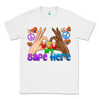 White LGBTQ+ You Are Safe Here Classic Tee - BundleAndBundleShop