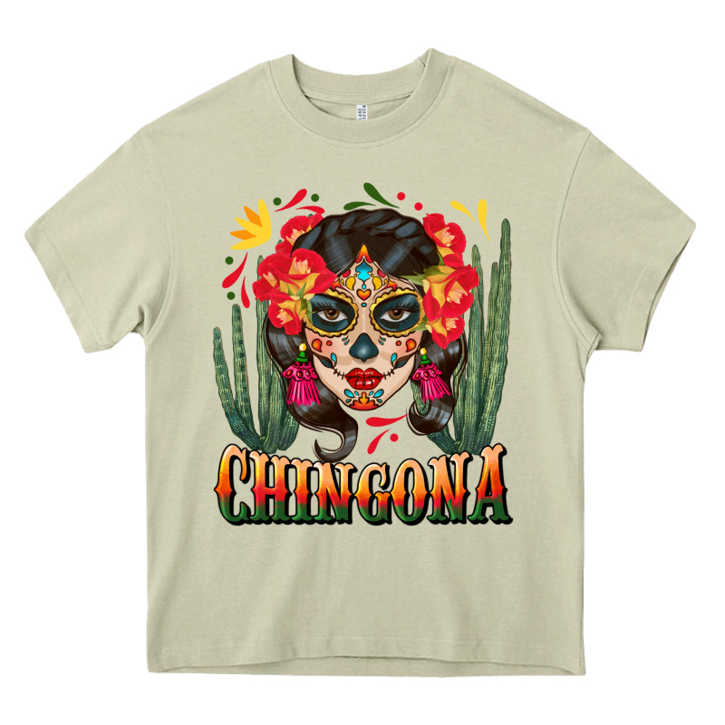Chingona Sugar Skull Heavy Core Tee by BundleAndBundleShop | Teevron