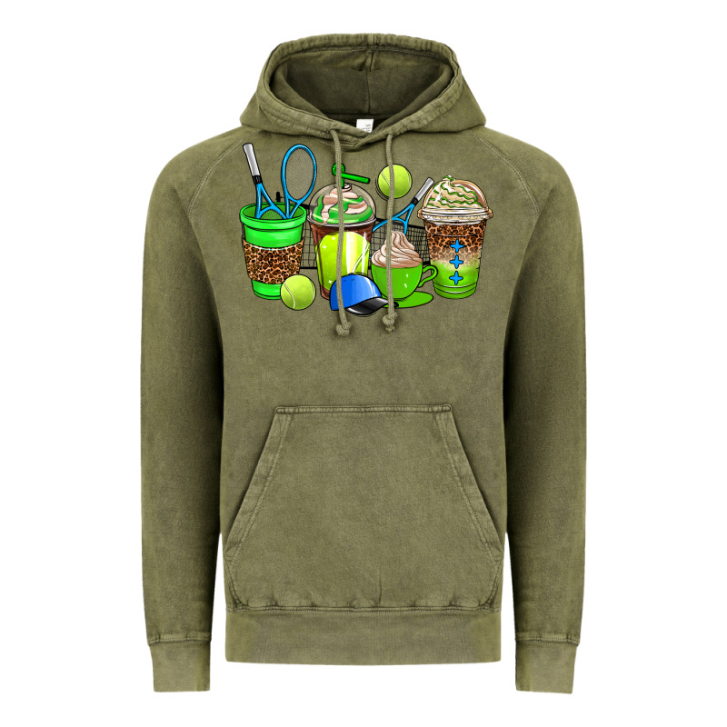 Tennis Coffee Cups Vintage Hoodie by AdoDesignShop | Teevron