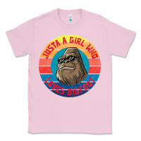 Bubblegum Pink Retro Sunset Just A Girl Who Loves Bigfoot Classic Tee - artisFamous