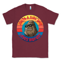 Burgundy Retro Sunset Just A Girl Who Loves Bigfoot Classic Tee - artisFamous