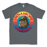 Charcoal Heather Retro Sunset Just A Girl Who Loves Bigfoot Classic Tee - artisFamous