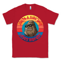 Red Retro Sunset Just A Girl Who Loves Bigfoot Classic Tee - artisFamous