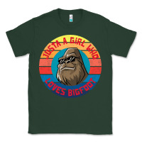 Sports Green Retro Sunset Just A Girl Who Loves Bigfoot Classic Tee - artisFamous