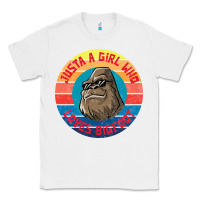 White Retro Sunset Just A Girl Who Loves Bigfoot Classic Tee - artisFamous