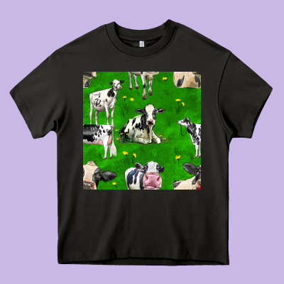 Holstein Cows Seamless Pattern Heavy Core Tee Designed By Bundleandbundleshop
