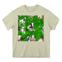 Mossy holstein cows seamless pattern Heavy Core Tee - BundleAndBundleShop