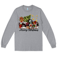 Heather Grey merry christmas gnomes truck Long Sleeve Tee - BarkalooDesign