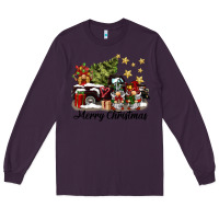 Plum merry christmas gnomes truck Long Sleeve Tee - BarkalooDesign