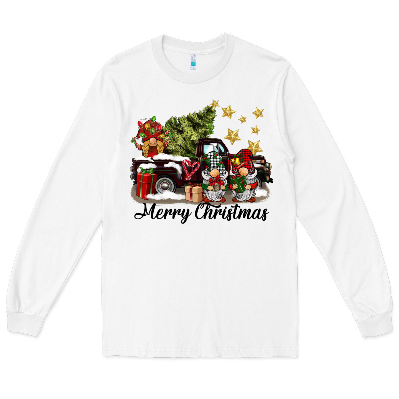 Merry Christmas Gnomes Truck Long Sleeve Tee by BarkalooDesign | Teevron