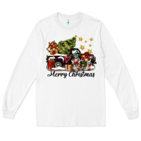 White merry christmas gnomes truck Long Sleeve Tee - BarkalooDesign