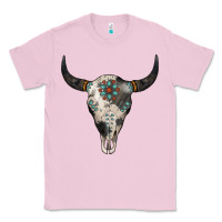 Bubblegum Pink Cowhide Bull Skull Classic Tee - Jasminsmagicworld