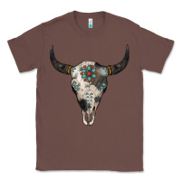 Chestnut Cowhide Bull Skull Classic Tee - Jasminsmagicworld