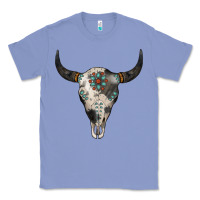 Colony Blue Cowhide Bull Skull Classic Tee - Jasminsmagicworld
