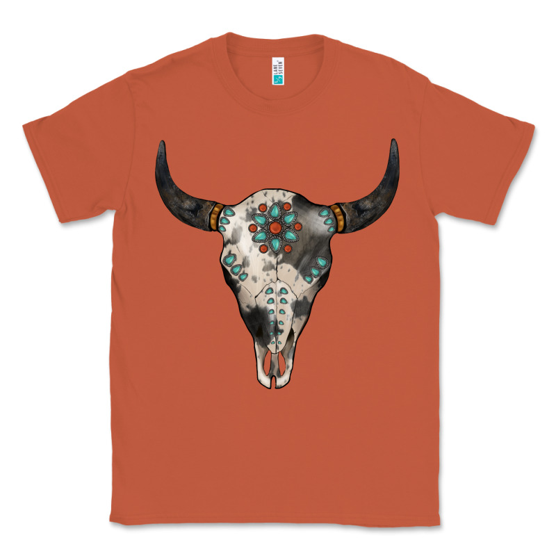 Cowhide Bull Skull Classic Tee by Jasminsmagicworld | Teevron