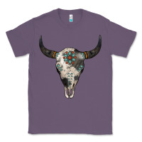 Lavender Cowhide Bull Skull Classic Tee - Jasminsmagicworld