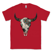 Red Cowhide Bull Skull Classic Tee - Jasminsmagicworld
