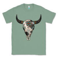 Sage Cowhide Bull Skull Classic Tee - Jasminsmagicworld