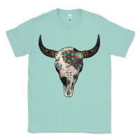 Seafoam Cowhide Bull Skull Classic Tee - Jasminsmagicworld