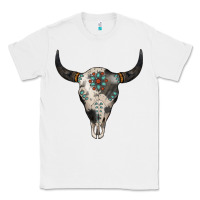 White Cowhide Bull Skull Classic Tee - Jasminsmagicworld