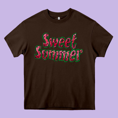 Sweet Summer Watermelon Heavy Core Tee Designed By Bundleandbundleshop