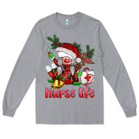 Heather Grey christmas nurse life gnome Long Sleeve Tee - BarkalooDesign
