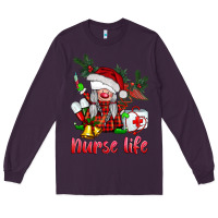 Plum christmas nurse life gnome Long Sleeve Tee - BarkalooDesign