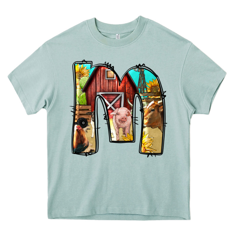 Farm Life Alphabet Lowercase Letters M Heavy Core Tee by BundleAndBundleShop | Teevron