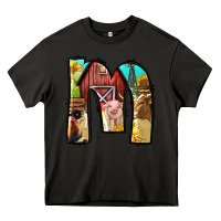 Asphalt farm life alphabet lowercase letters m Heavy Core Tee - BundleAndBundleShop