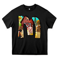 Black farm life alphabet lowercase letters m Heavy Core Tee - BundleAndBundleShop