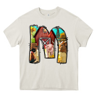 Cream farm life alphabet lowercase letters m Heavy Core Tee - BundleAndBundleShop