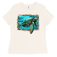 Bone sea turtle with background Ladies Tee - Artiststas