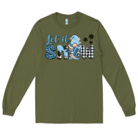 Army Green let it snow gnome Long Sleeve Tee - BarkalooDesign