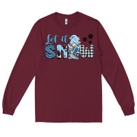 Burgundy let it snow gnome Long Sleeve Tee - BarkalooDesign