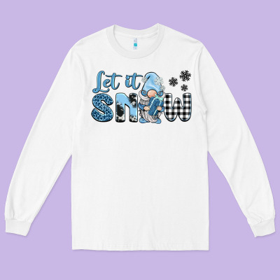 Let It Snow Gnome Long Sleeve Tee Designed By Barkaloodesign