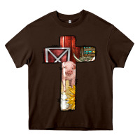 Chocolate Brown farm life alphabet lowercase letters t Heavy Core Tee - BundleAndBundleShop